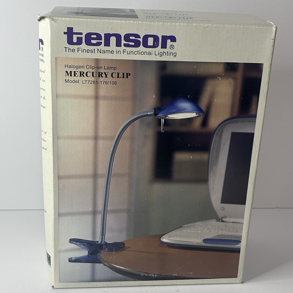 Tensor Halogen Mercury  Clip On Lamp Model LT7281-176/106 Open Box Excellent